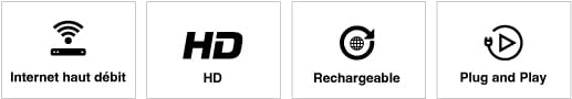 Internet haut débit, HD, rechargeable, Plug and Play